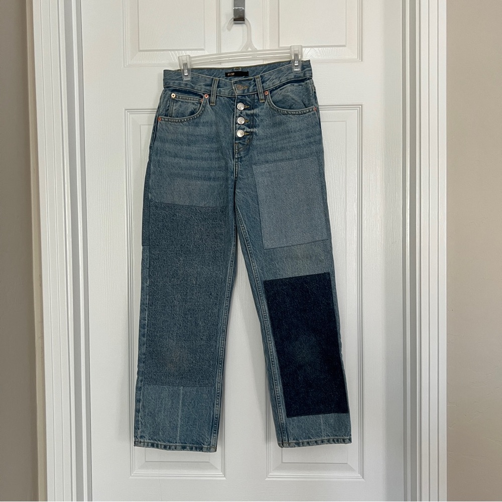 Maje Patchwork midrise denim sz 28